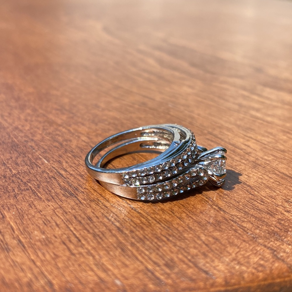 Cubic Zirconia/Rhinestone Ring Set - Picture 4 of 4